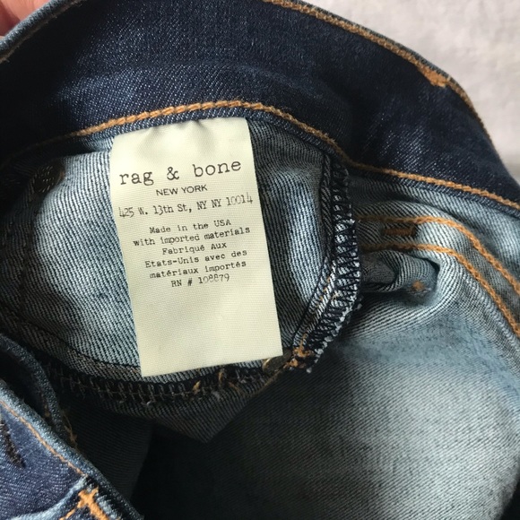 Rag & Bone Mid Rise Skinny Jeans Rae size 25 - Picture 8 of 15